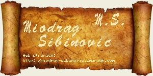 Miodrag Sibinović vizit kartica